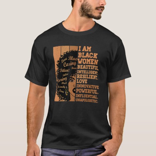 I Am Black Women Black History Month African Ameri Tシャツ (正面)