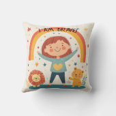 I Am Brave – キッズ肯定装飾用クッション クッション (裏面)