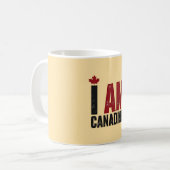 I Am Canadian - Patriotic Statement & Maple leaf コーヒーマグカップ (正面左)