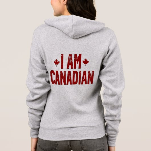 I Am Canadian - Patriotic Statement & Maple leaf パーカ (裏面)