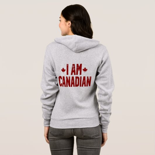 I Am Canadian - Patriotic Statement & Maple leaf パーカ (裏面フル)