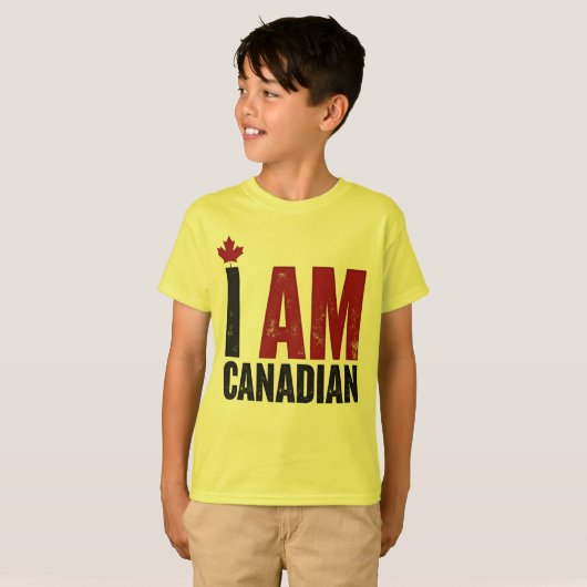 I Am Canadian - Patriotic Statement & Maple leaf Tシャツ (正面フル)
