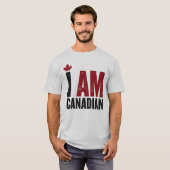 I Am Canadian - Patriotic Statement & Maple leaf Tシャツ (正面フル)