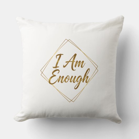 I Am Enough スクリプトスローピロー クッション (正面)