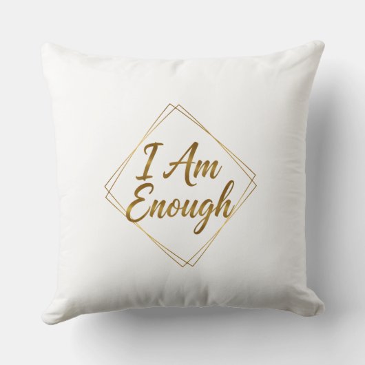 I Am Enough Minimal Script クッション (裏面)