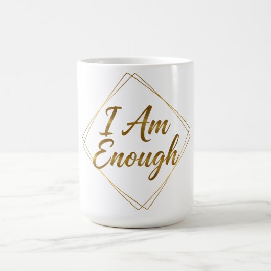 I Am Enough Minimal Script コーヒーマグカップ (中央)