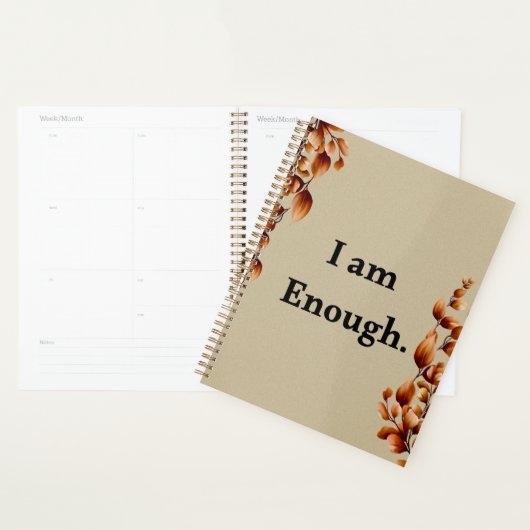 I Am Enough – Minimal Self Care Planner Cover プランナー手帳 (ディスプレー)