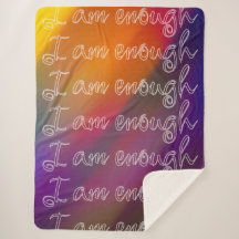I Am Enough Pastel Rainbow Cursive Affirmation