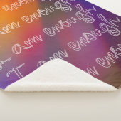 I Am Enough Pastel Rainbow Cursive Affirmation シェルパブランケット (3/4)