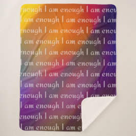 I Am Enough Rainbow Affirmation Pattern Design シェルパブランケット