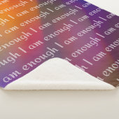 I Am Enough Rainbow Affirmation Pattern Design シェルパブランケット (3/4)