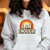 I Am Enough Retro Rainbow Stripes パーカ