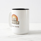 I Am Enough Retro Rainbow Stripes Custom ツートーンマグカップ (正面左)