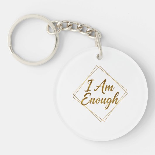 I Am Enough Script Keychain キーホルダー (正面)