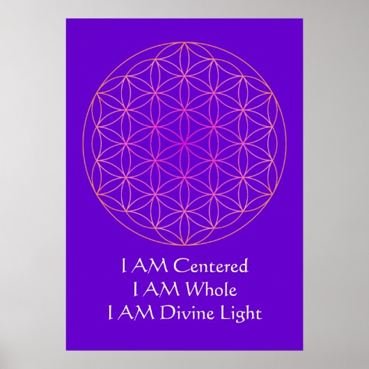 I AM Flower of Life Meditation Poster ポスター (正面)
