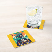 I am from Caledonia, Nouvelle-Calédonie, kanak スクエアペーパーコースター (インサイチュ)