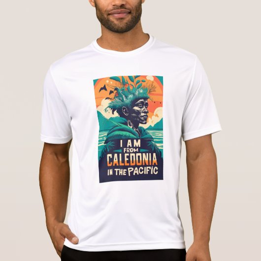 I am from Caledonia, Nouvelle-Calédonie, kanak Tシャツ (正面)