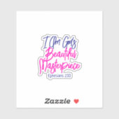 I Am God's Beautiful Masterpiece Bible Verse シール (シート)