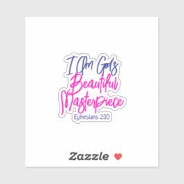 I Am God's Beautiful Masterpiece Bible Verse シール