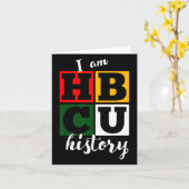 I Am Hbcu History – 黒い履歴月 カード (黄色い花)