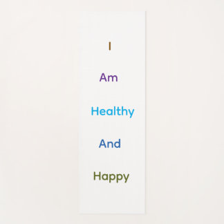 I Am Healthy And Happy タイポグラフィーヨガマット ヨガマット