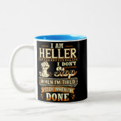 I Am Heller. I Don't Stop When I'm Tired ツートーンマグカップ (左)