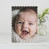 “I Am Here” Personalized Birth Announcement Card (スタンド正面)