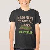 i am here to eat all the pickles Raccoon funny T- トライブレンドTシャツ (正面)