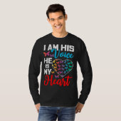 I Am His Voice He Is My Heart Autism Awareness Tシャツ (正面フル)