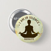 I am in Silence Meditation/Retreatボタン 缶バッジ (正面&裏面)