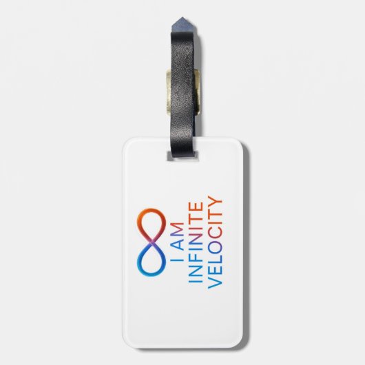 I AM Infinite Velocity – Quantum Energy Design ラゲッジタグ (裏面縦)