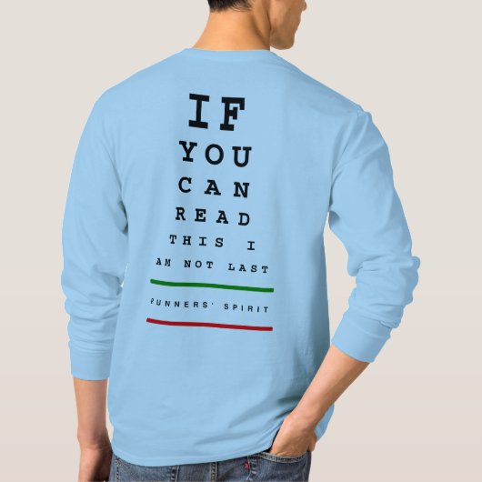 I am Last Eye Chart - LS Sport-Tek 走s Tシャツ (裏面)