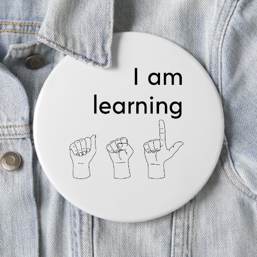 I am learning ASL Button 缶バッジ (インサイチュ)