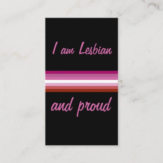 I am Leasbian and Proud | Lesbian Flag on Black 名刺 (正面)