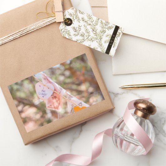 I Am Lightとの陽性 長方形シール (ギフト)