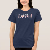 I Am Loved John 3:16 Floral Heart Christian トライブレンドTシャツ (正面)