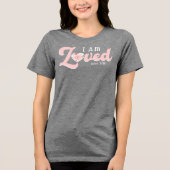 I Am Loved John 3:16  Valentine Floral Heart Faith トライブレンドＴシャツ (正面)