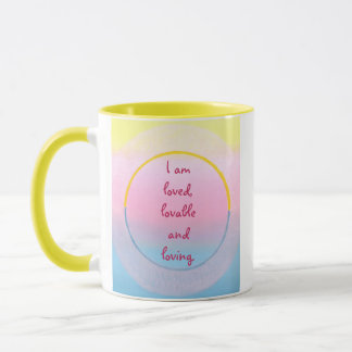 I am loved, lovable and loving affirmation mugs マグカップ