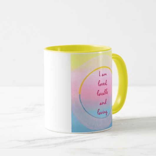 I am loved, lovable and loving affirmation mugs マグカップ (正面右)