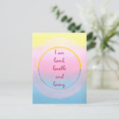I am loved lovable and loving affirmation postcard ポストカード (スタンド正面)