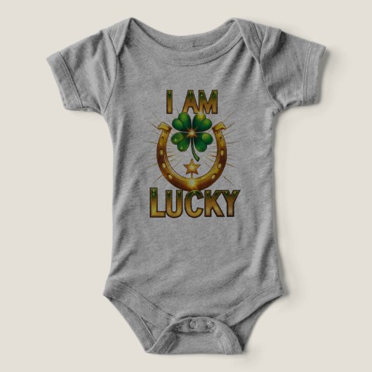 I Am Lucky – シンボはっきりしたルTシャツデザイン (デザイン正面)