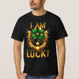 I Am Lucky – シンボはっきりしたルTシャツデザイン Tシャツ