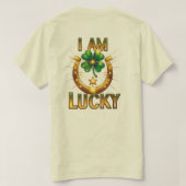 I Am Lucky – シンボはっきりしたルTシャツデザイン Tシャツ (デザイン裏面)