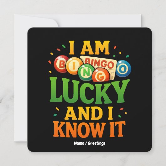 I Am Lucky and I Know It Funny Bingo Gift Idea  招待状 (正面)