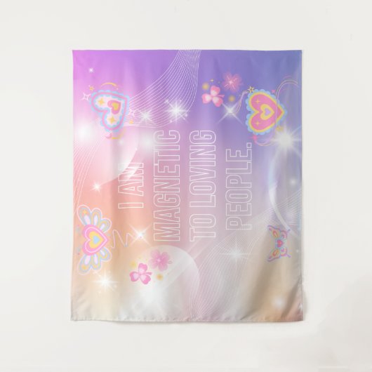 I am Magnetic, Motivational, Inspirational, Pink タペストリー (正面)