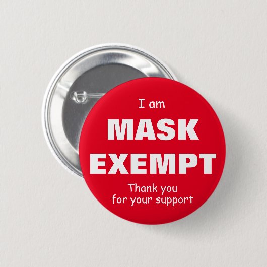[I am Mask Exempt- 2-1/4インチ] 缶バッジ (正面&裏面)