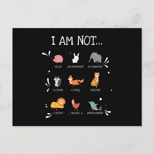 I Am Not... Animal Welfare Animal Rights ポストカード (正面)