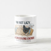 I Am Not Lazy Conserving Energy French Bulldog コーヒーマグカップ (中央)