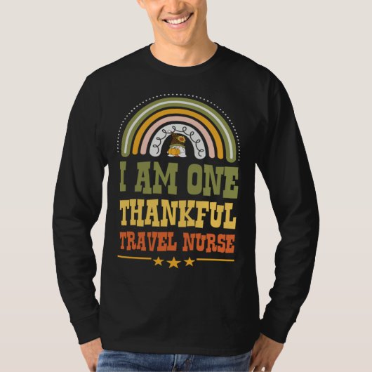 I Am One Thankful Travel Nurse Bohemian Thanksgivi Tシャツ (正面)