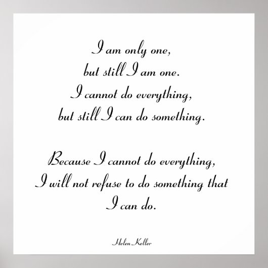 I am only one, but I am one. ポスター (正面)